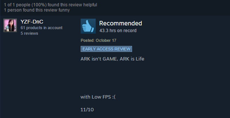 Illustration for article titled Ark: Survival Evolved, As Told By Steam Reviews